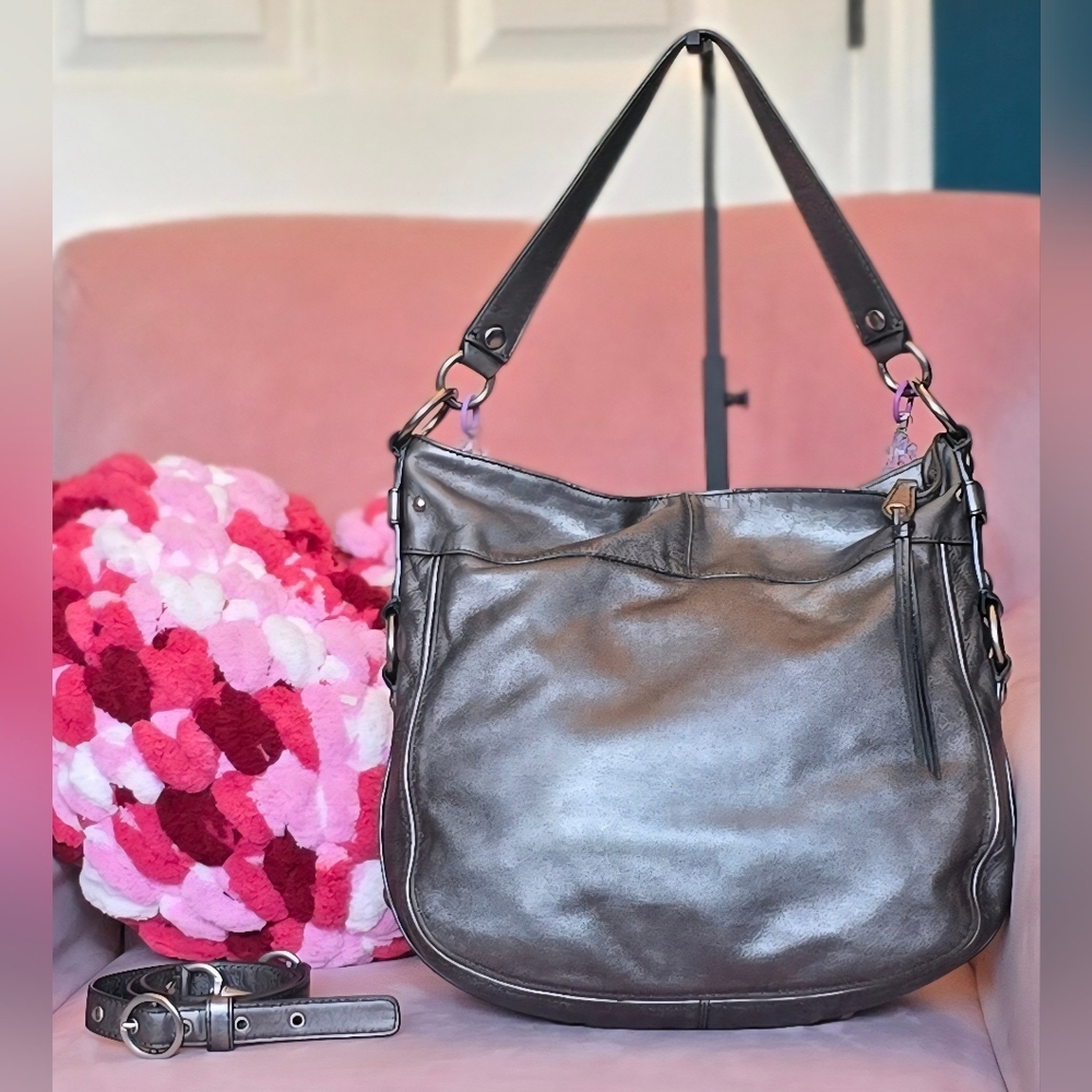 Coach Zoe Large Graphite Hobo with Convertible Crossbody Strap (14706) - Picture 2 of 8